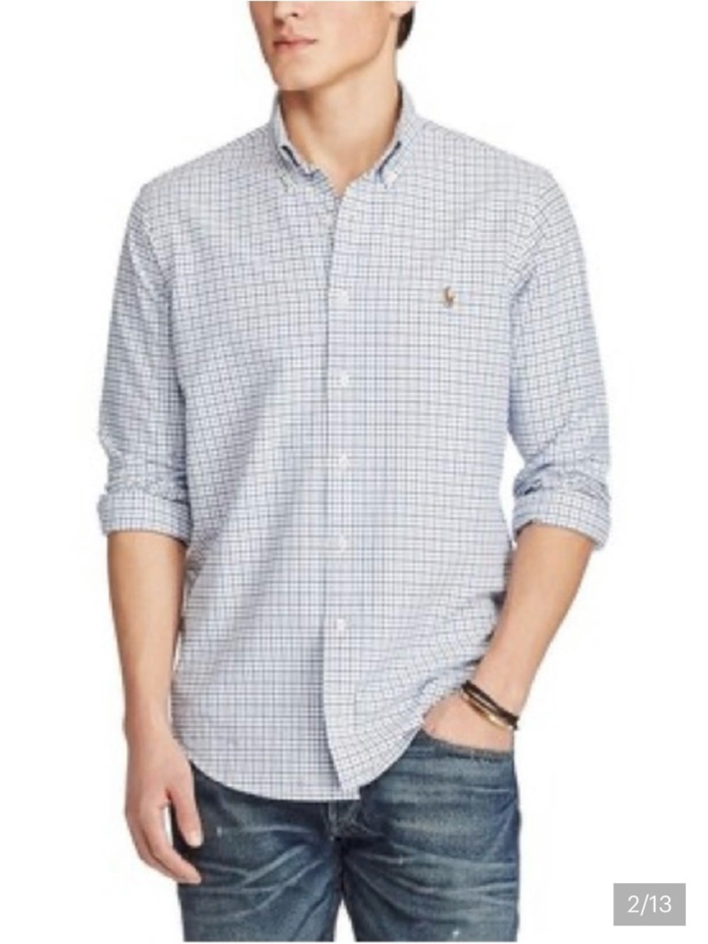Ralph Lauren Blue‎ & White Gingham Button-Down Shirt